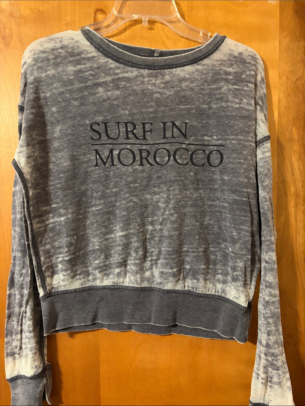 Amuse Society Surf In Morocco Long Sleeve Tee in Gray Tie-Dye